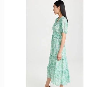 Shoshanna dress. M. Light green floral with gold flecks. No tags/Never worn.